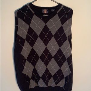 Black & grey argyle, dress sweater